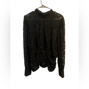 Chic Black Lace Women's Blouse